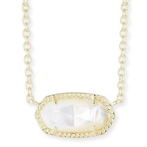 Kendra Scott Elisa necklace in June and gold